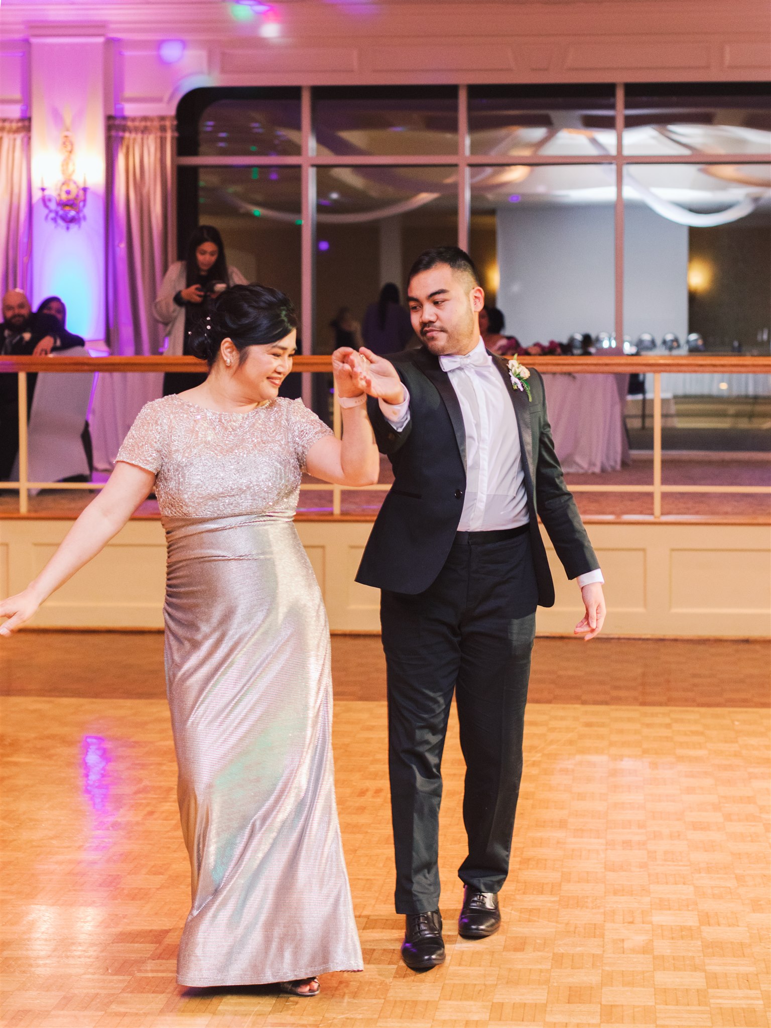 mother-son dance during Norfolk VA wedding reception