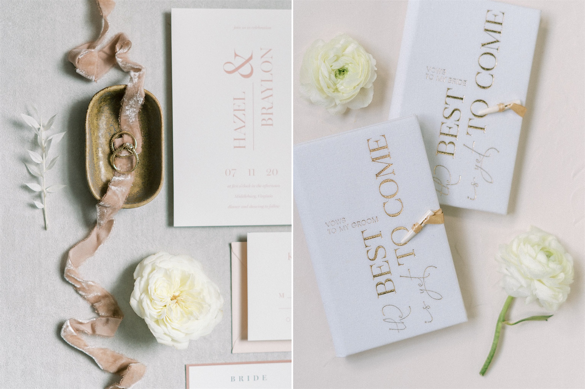 intimate wedding day paper goods