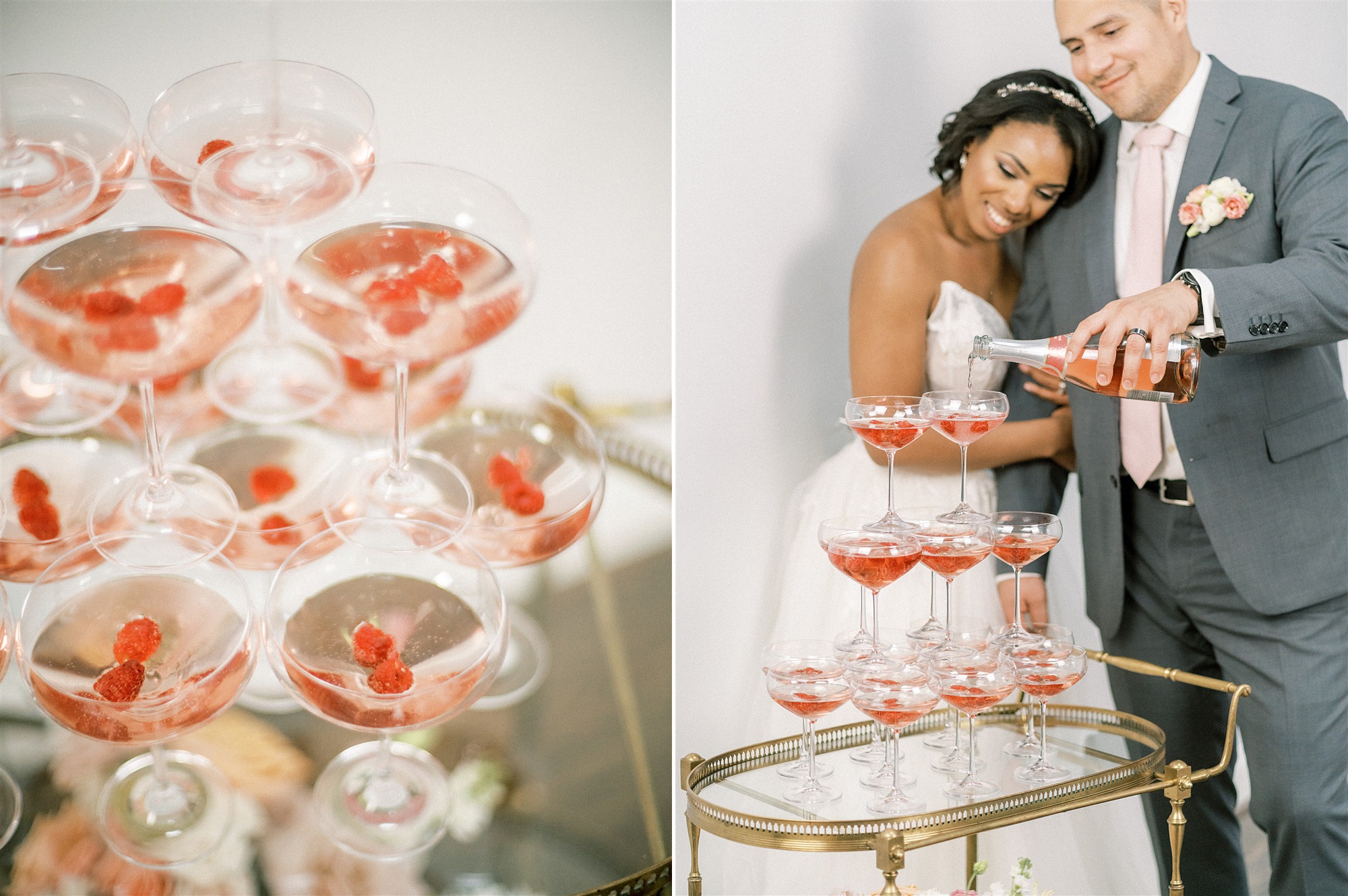 champagne tower for microwedding