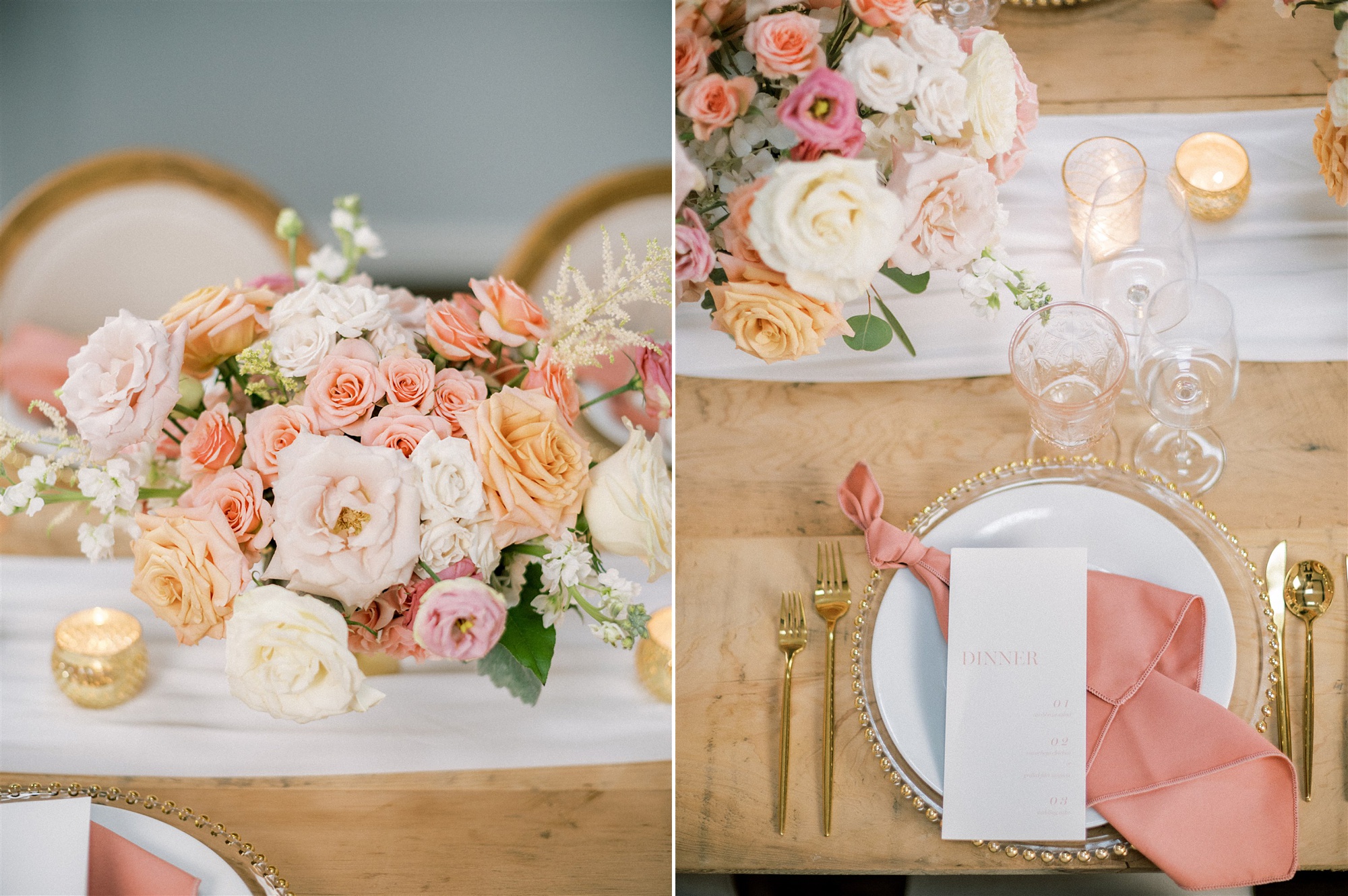 pastel place settings for summer microwedding