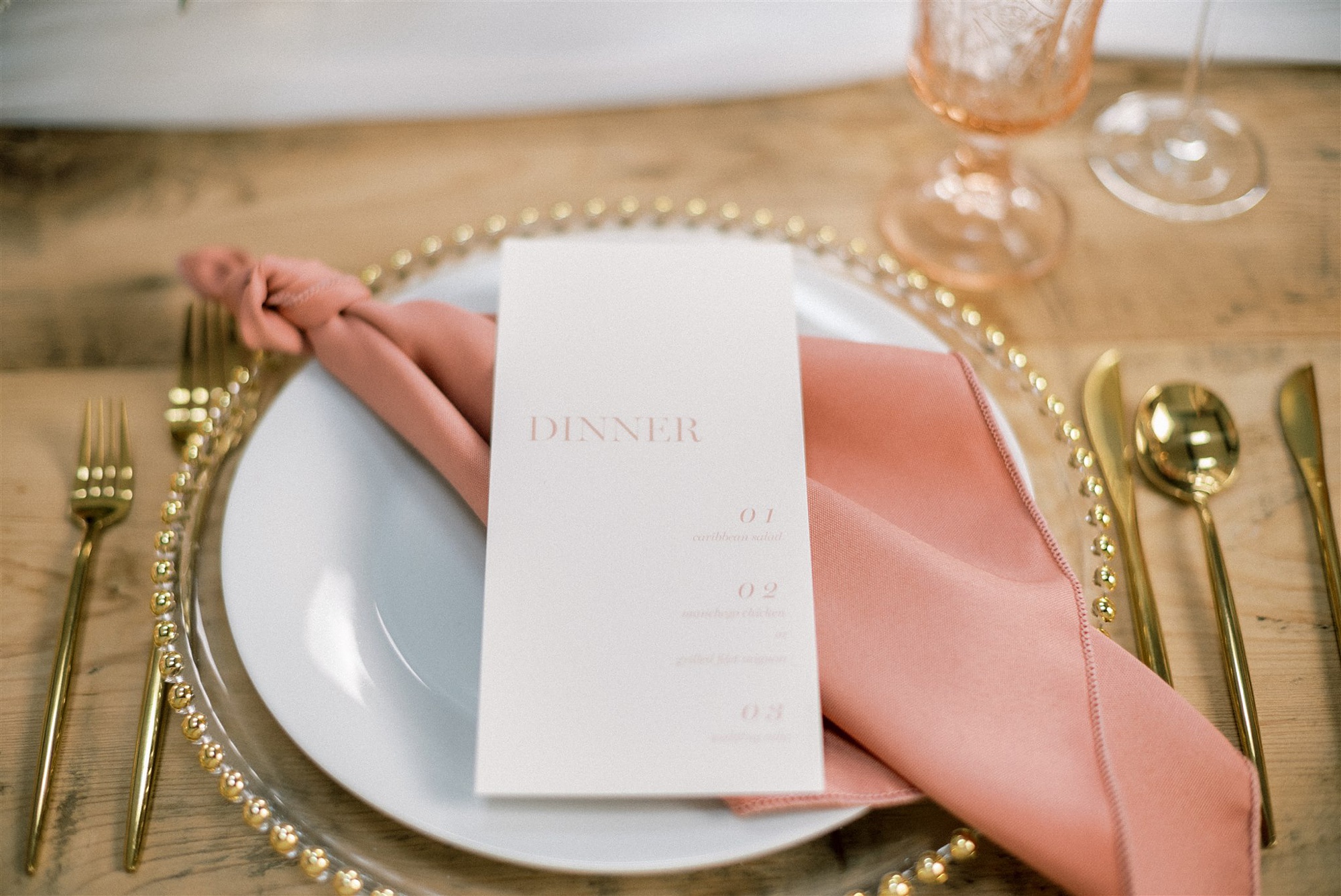 place settings for intimate wedding in the summer
