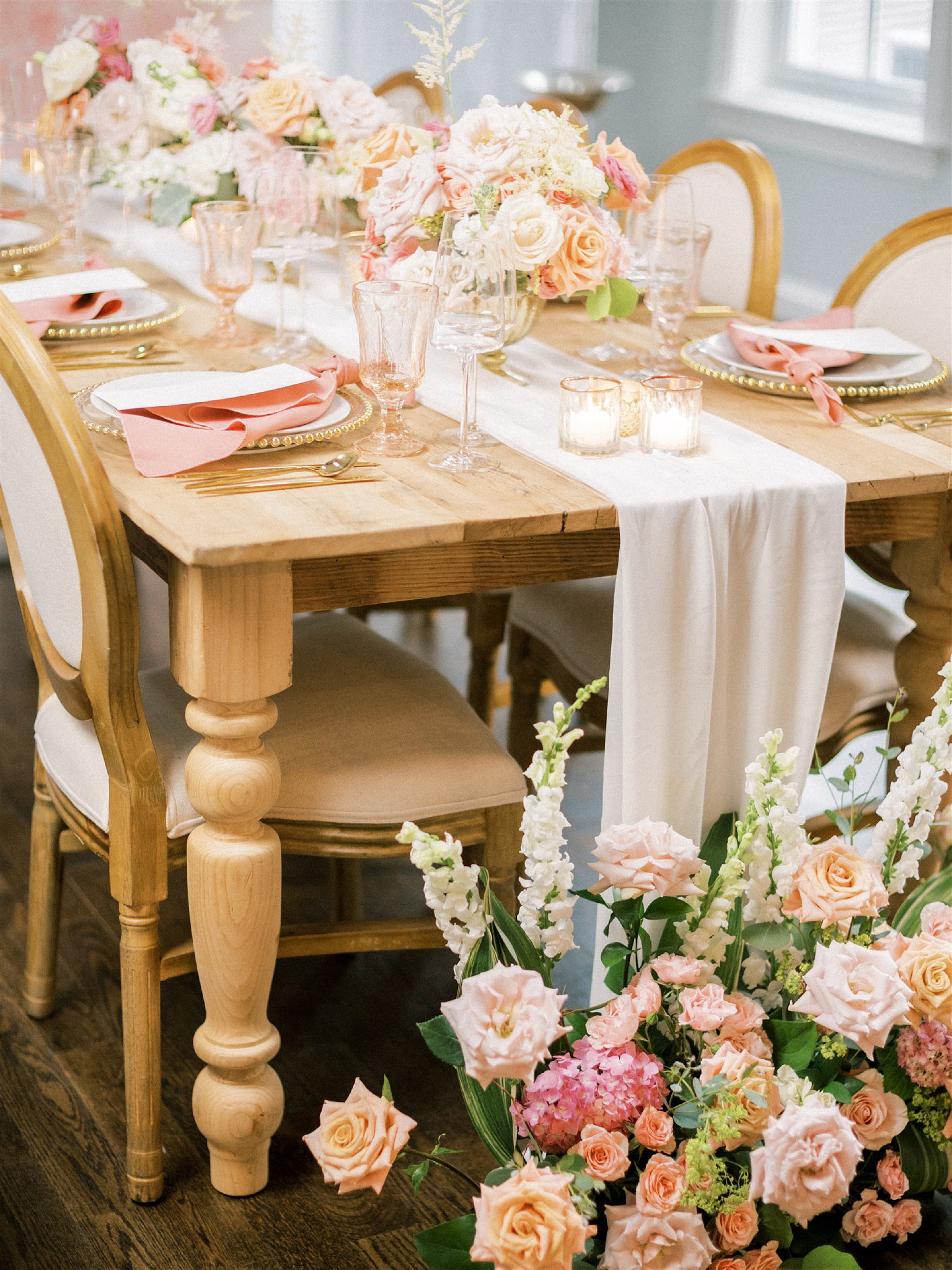 vintage microwedding reception inspiration with farm table