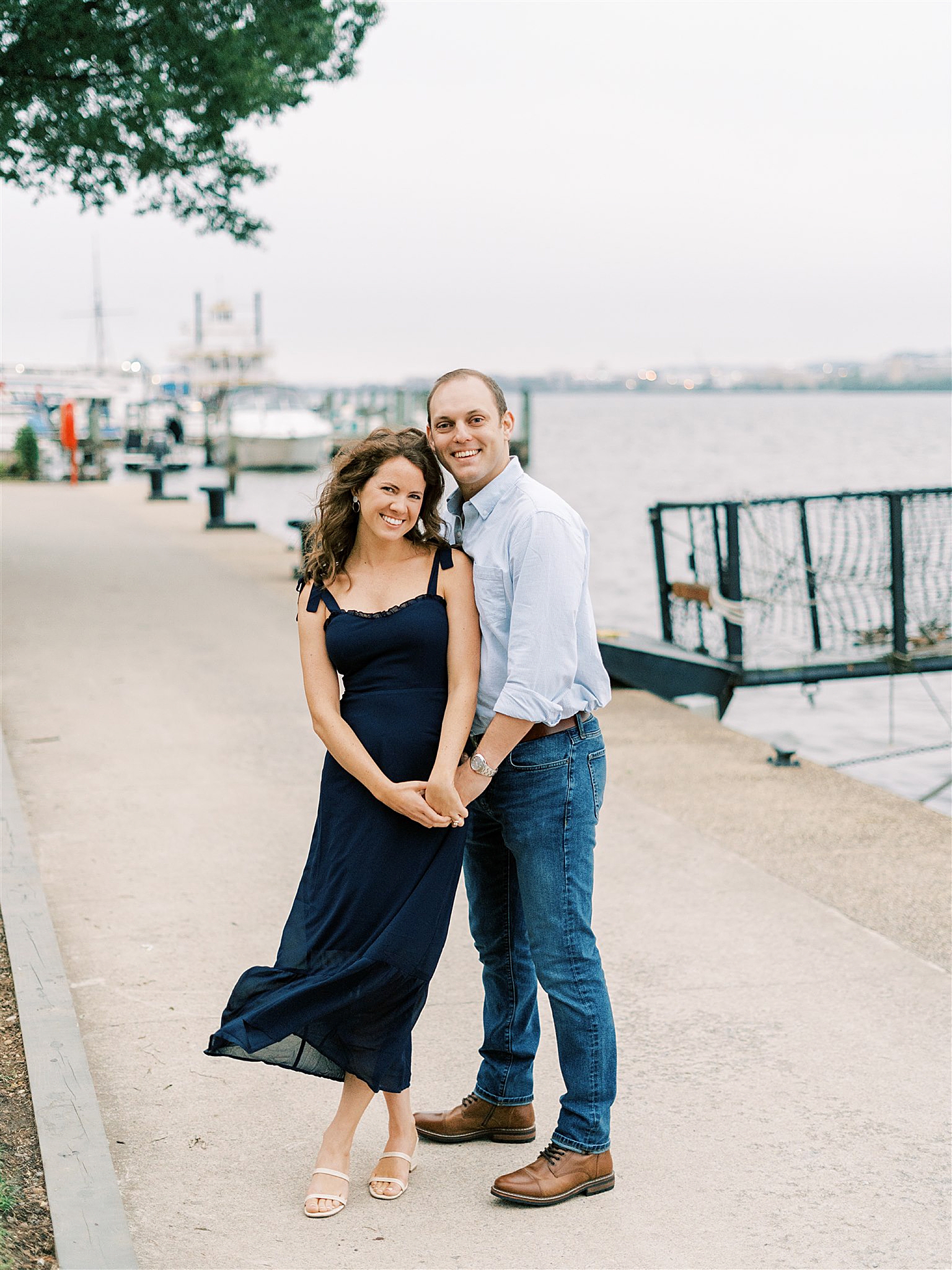 romantic summer engagement session in Old Town Alexandria