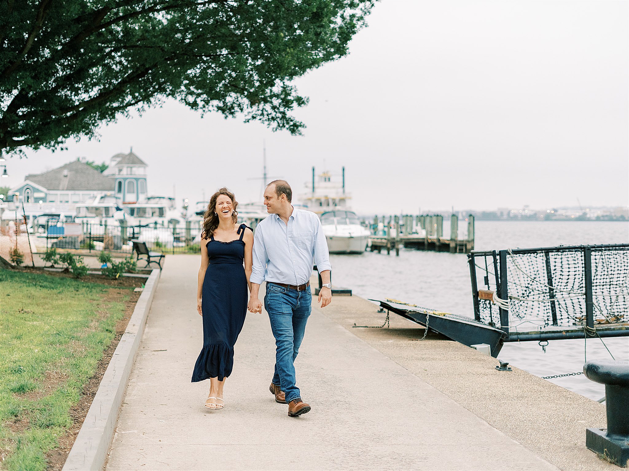 waterside engagement session in Old Town Alexandria