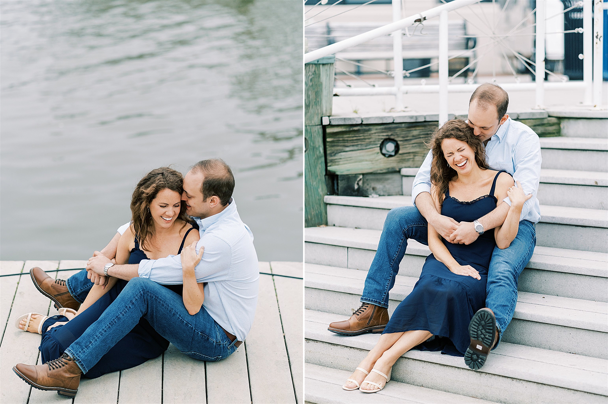 waterfront engagement portraits in Northern VA