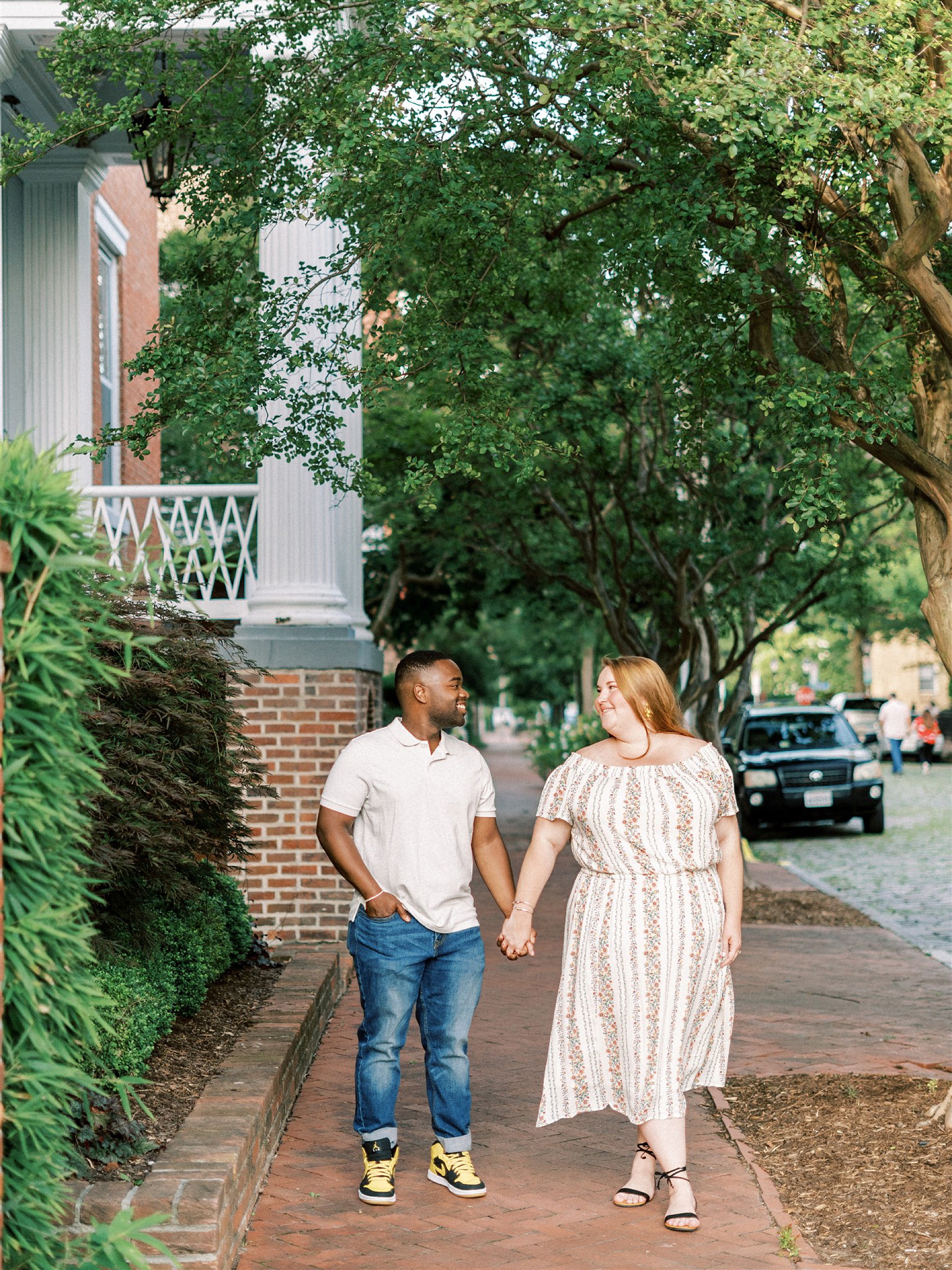 summertime engagement session in Freemason District