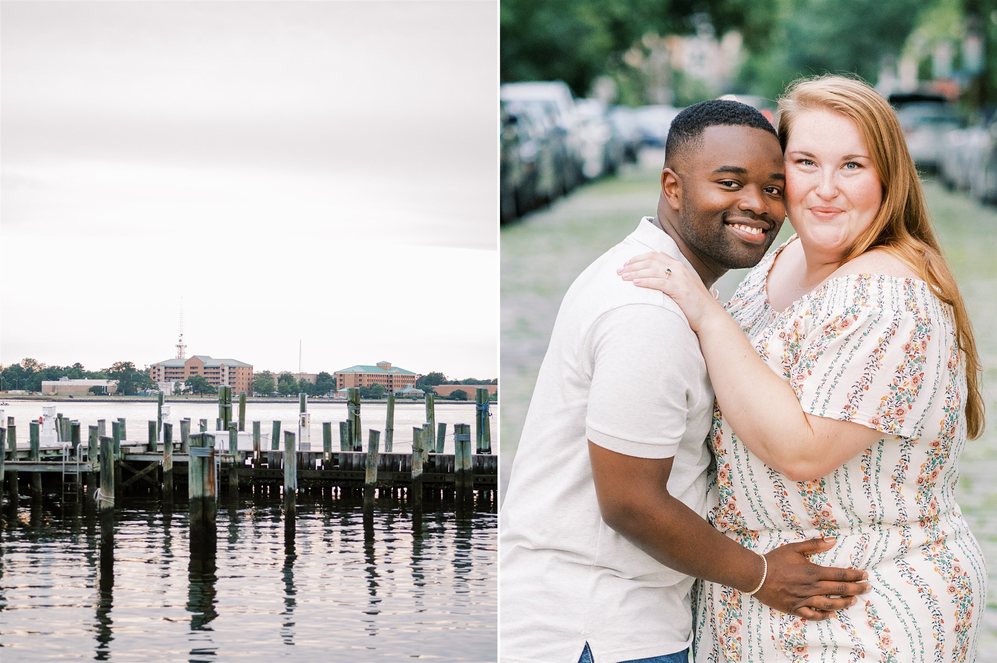 waterfront engagement session in the Freemason District of Norfolk VA