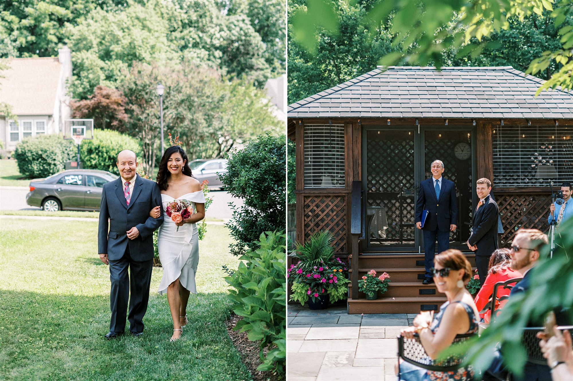 intimate backyard wedding ceremony in Chantilly VA