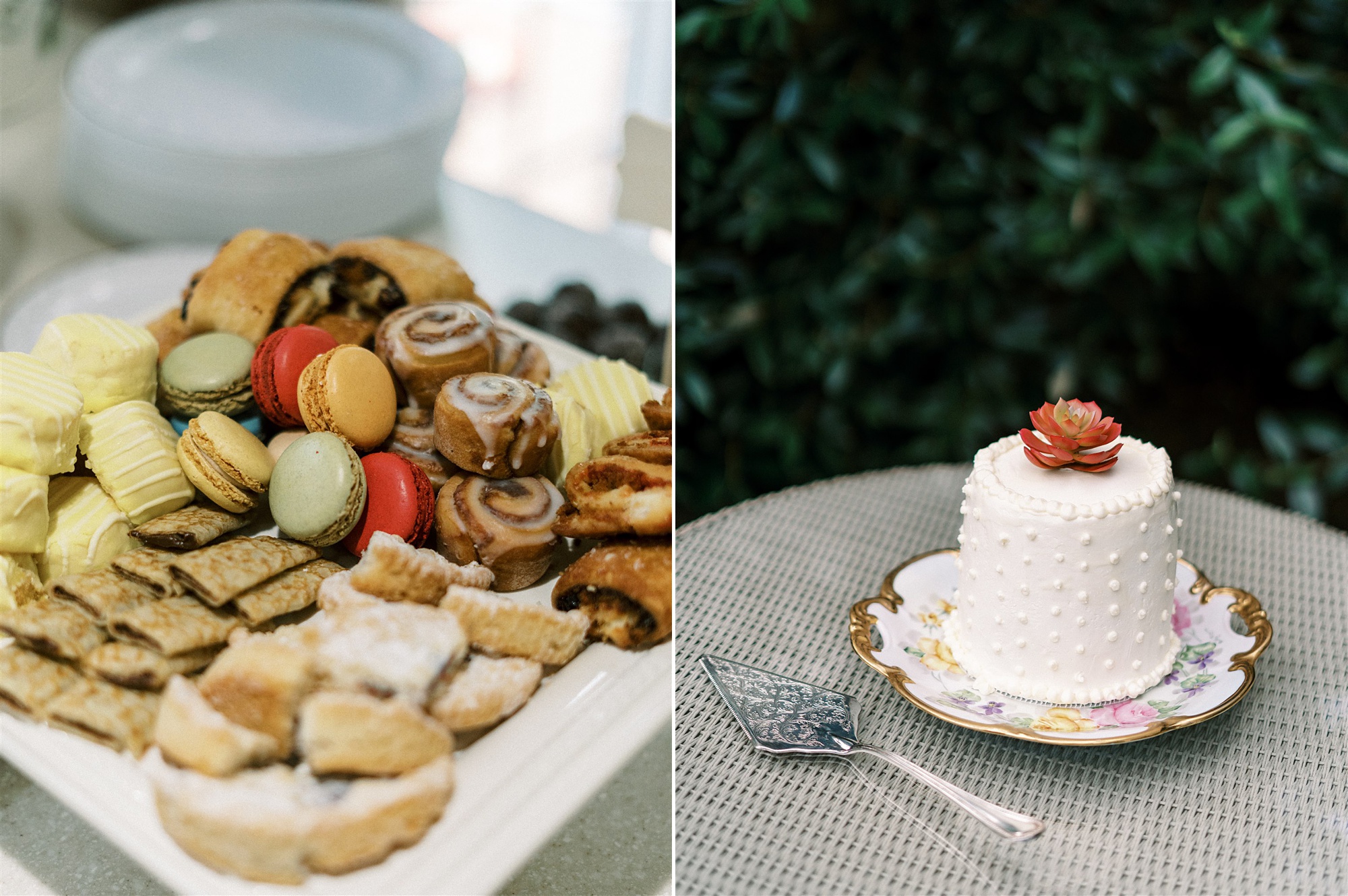 dessert display for backyard wedding reception