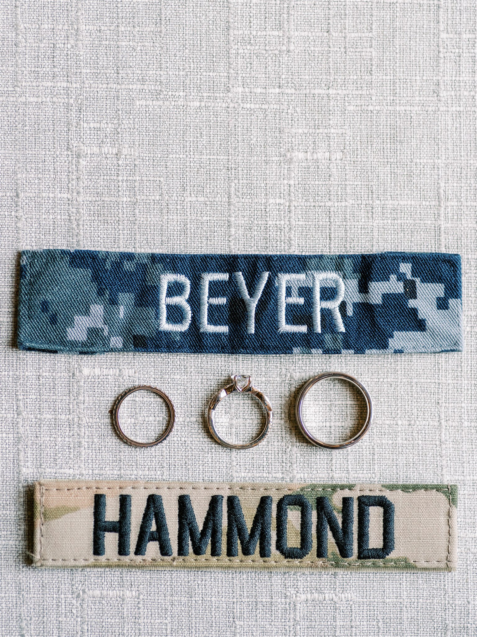 military couple ID labels and rings
