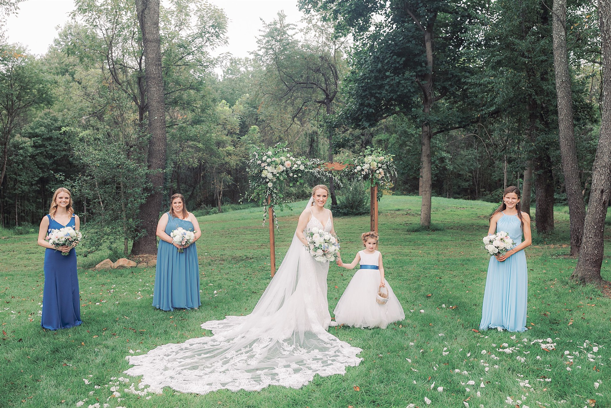 fall bridal party portraits in Virginia 
