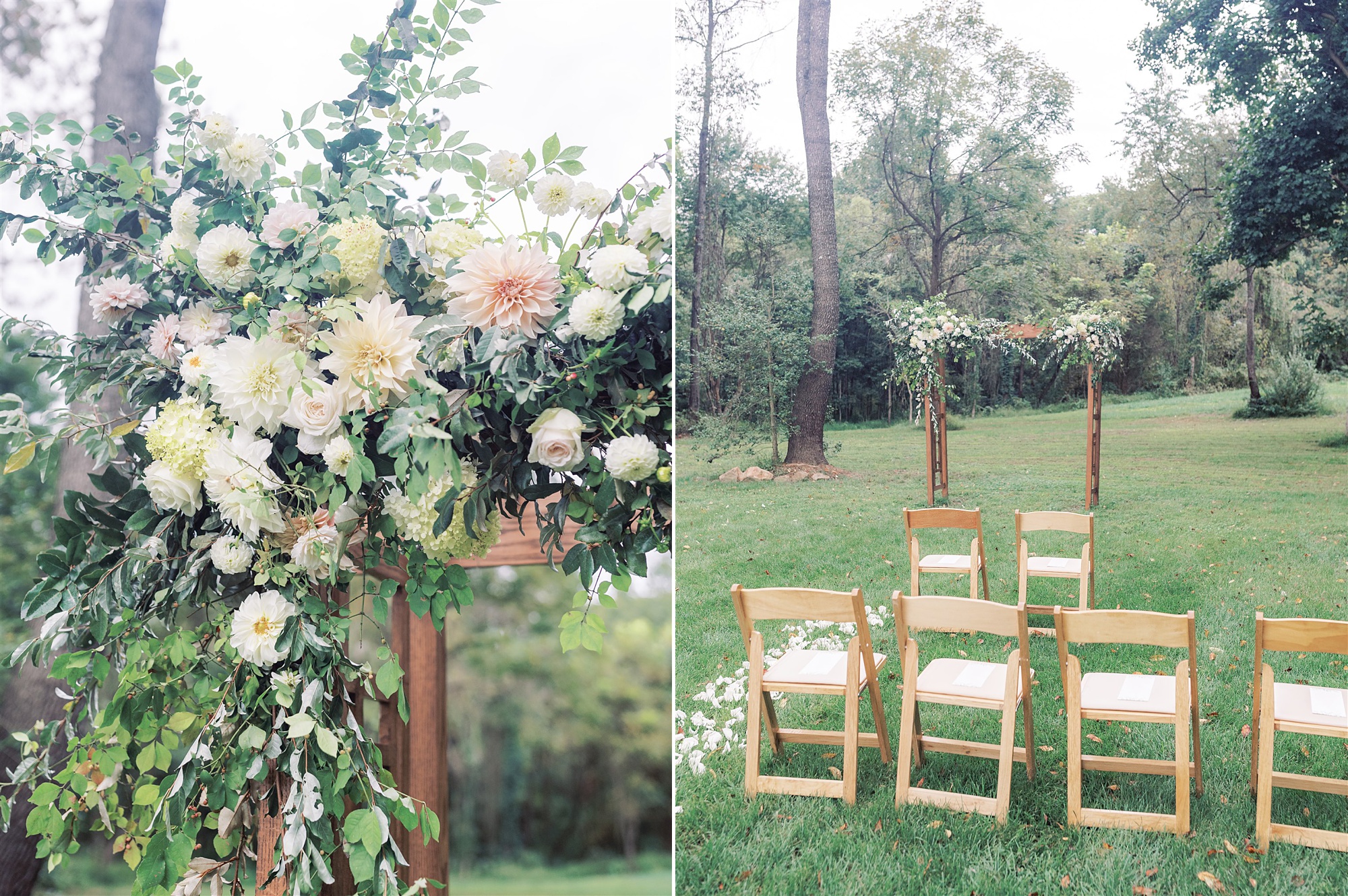 outdoor fall wedding ceremony at Mt Defiance Cidery