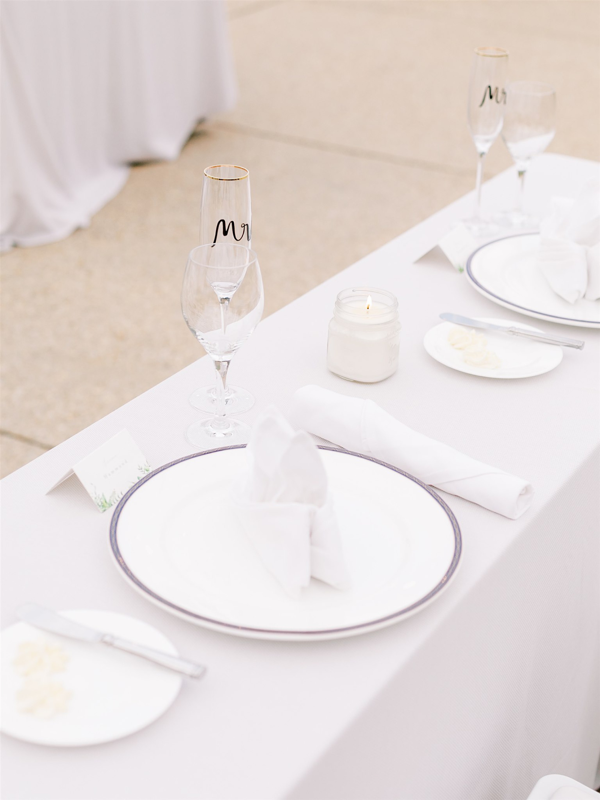 fall wedding in Middleburg reception details with ivory plates