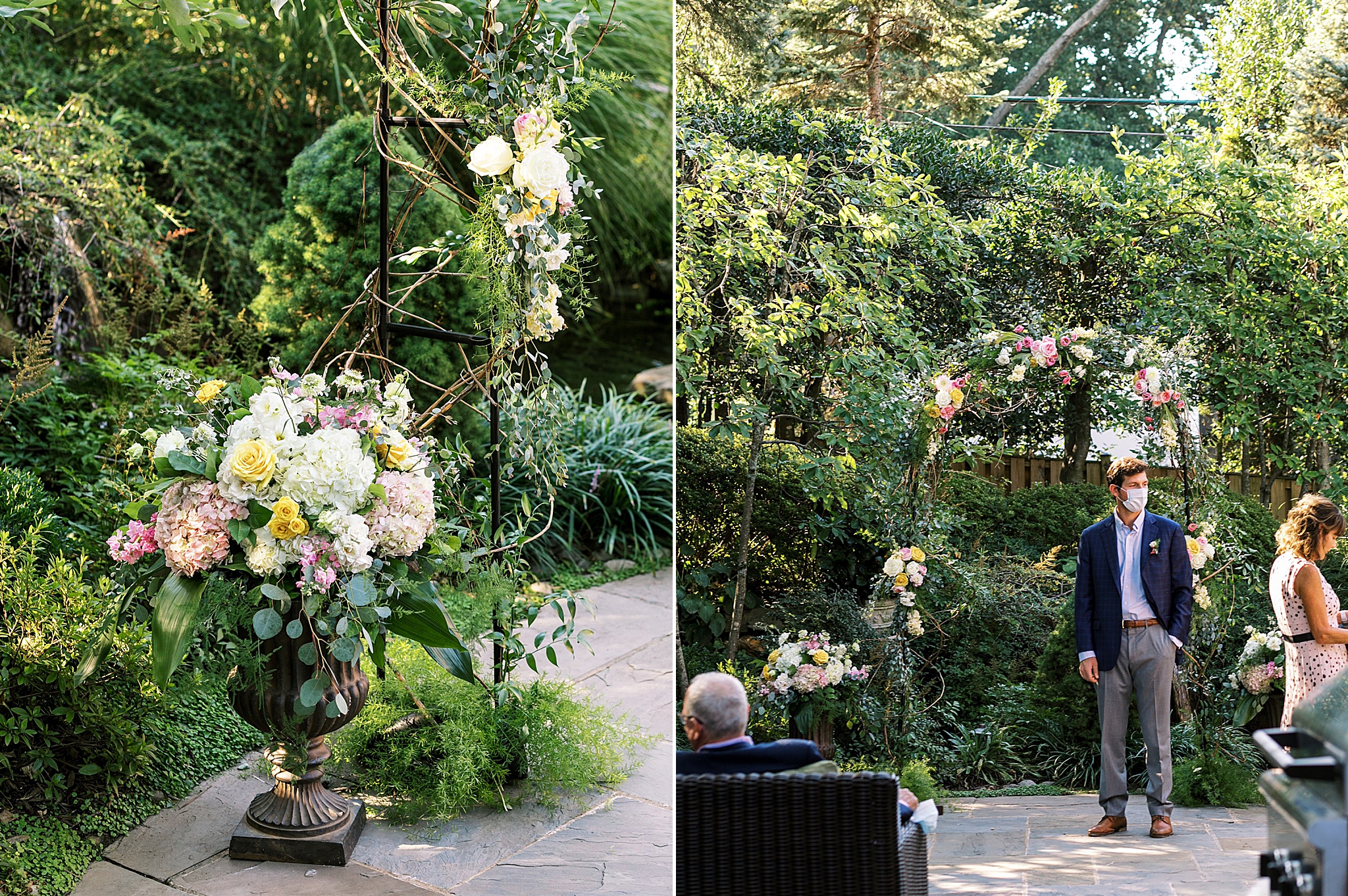 garden wedding ceremony at home