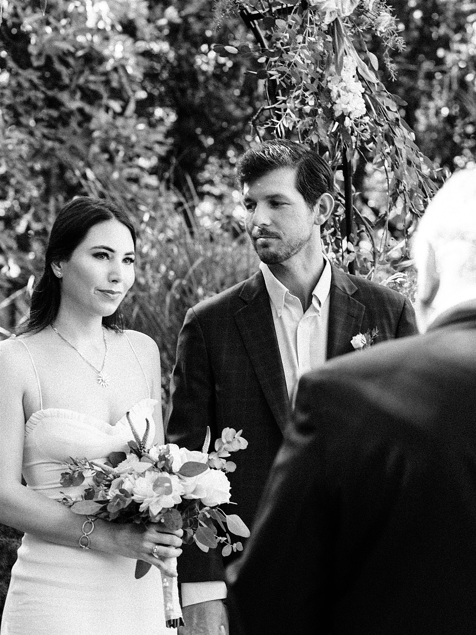 groom looks at bride during VA elopement
