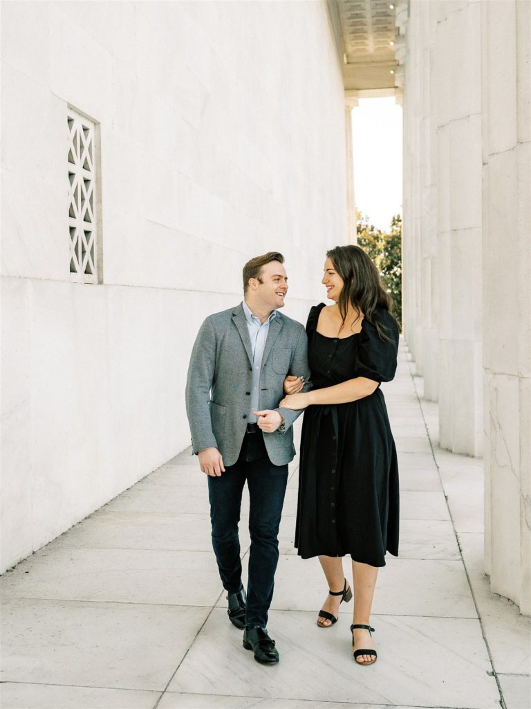 Lincoln Memorial engagement portraits in Washington DC 
