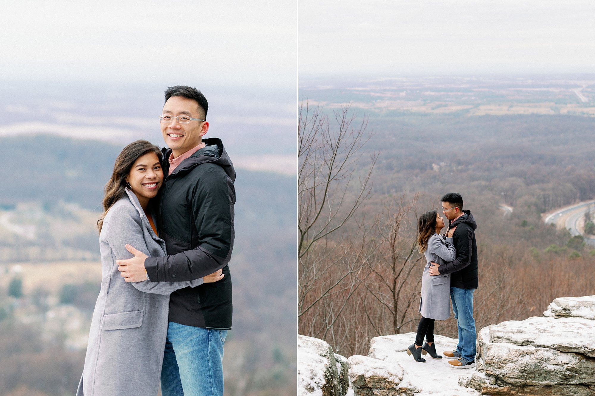 Bluemont VA engagement portraits on mountaintop 